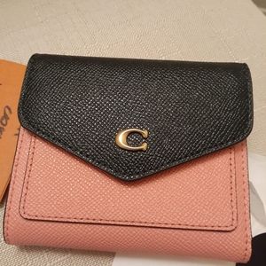 Coach Black and Pink Leather Wallet